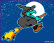 Witch on broomstick