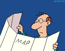 Guy looking at a map in the dark