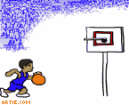 Basketball slam dunk cartoon
