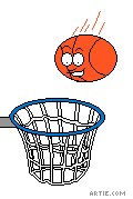 Basketball swish cartoon