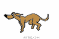 brown dog running animation (GIF)