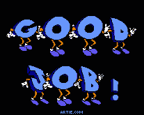 Animated words "Good Job!"