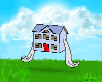 Flying House animated GIF