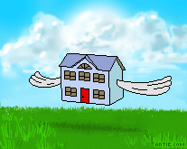 Flying House GIF animation