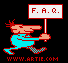 cartoon guy with sign: FAQ (gif)