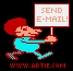 cartoon guy with sign: Send Email (gif)