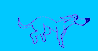 cartoon of blue dog running