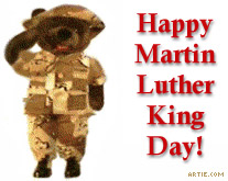 Happy Martin Luther King Day! Military bear saluting