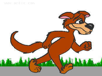 ARG! animated cartoon of wolf walking (gif)