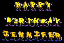 Click for an example of a dancing birthday card