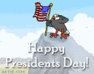 Eagle swatted by flag - Happy Presidents Day
