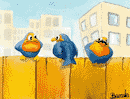 Birds on a fence