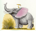Elephant with a bird on its back
