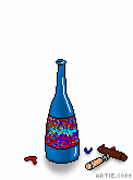 animation of champagne bottle spurting bubbly (gif)