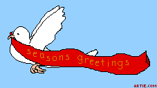 Christmas dove cartoon animations (GIF)