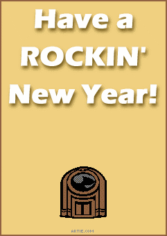 Old-fashioned radio: Have a rockin' New Year (gif)