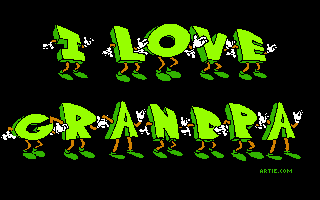 Dancing "I Love Grandpa" animation
