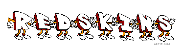 Animated NFL team name REDSKINS