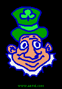 animated leprechaun winking cartoon (GIF)