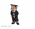 Graduate boy razzing girl