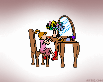 little girl playing dress-up GIF animation