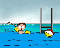 Kid in a Pool Cartoon Picture