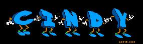 Dancing cartoon name "Cindy"