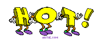 Animated word "Hot!"