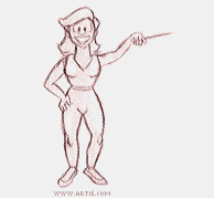 teacher pointing at whiteboard (gif)