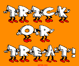 Animated words TRICK OR TREAT!