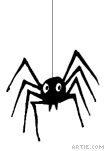 black and white spider cartoon graphic