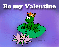 Frog prince cartoon: Be my Valentine (gif)