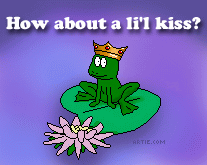 How about a little kiss? Frog prince cartoon